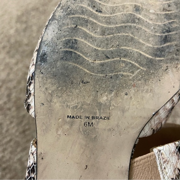 ABLE Handmade Leather Joselyne Snakeskin Pointy Toe Slide Flats - Picture 6 of 8